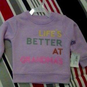 Baby size 6-9 mo "life's better at grandmas " sweatshirt by Garanimals